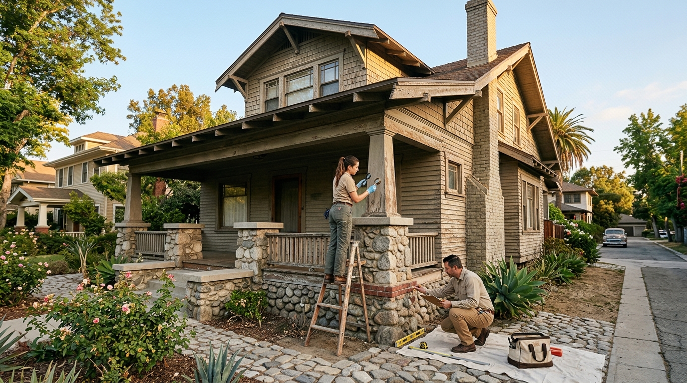 Historic preservation work at Harada House in Riverside