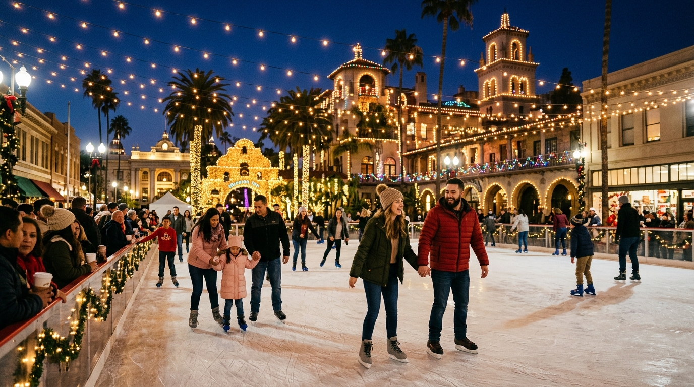 Ice skating at Riverside Festival of Lights