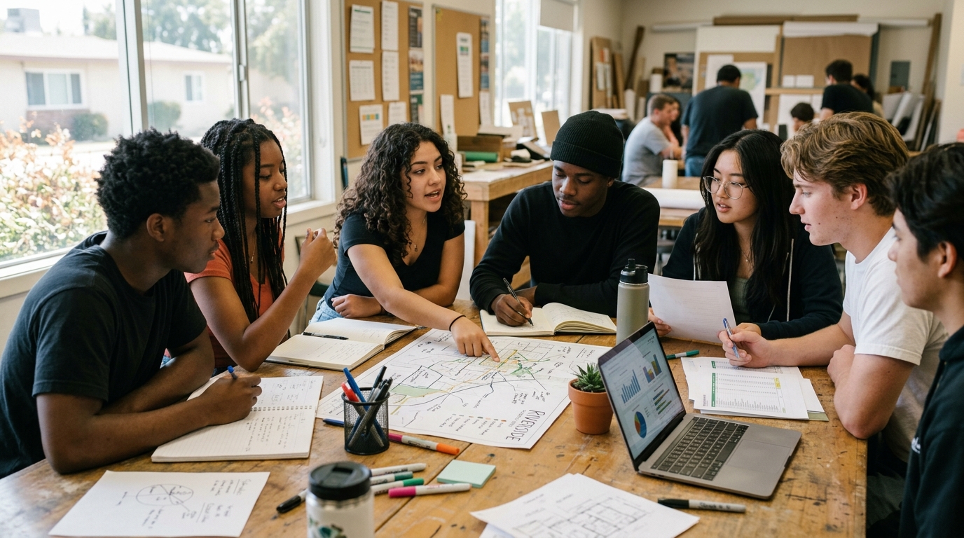 Riverside youth preparing a climate action microgrant application